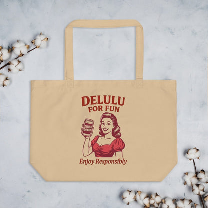 DeLulu For Fun - Khaki Tote Bags - NuKrypton Tote Bags