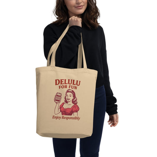 DeLulu For Fun - Khaki Tote Bags - NuKrypton Tote Bags