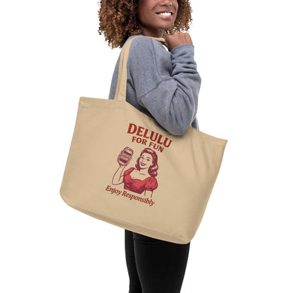 DeLulu For Fun - Khaki Tote Bags - NuKrypton Tote Bags