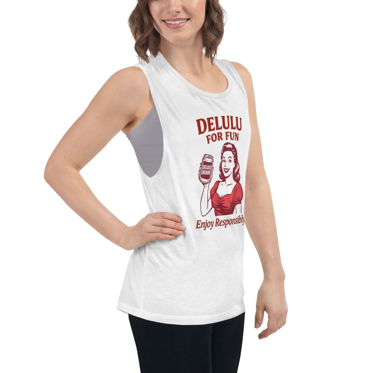 DeLulu For Fun - White Muscle Shirts - NuKrypton Tank Tops 8805043_10440