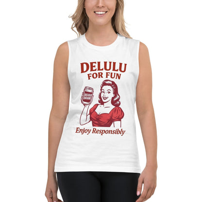 DeLulu For Fun - White Muscle Shirts - NuKrypton Tank Tops 8805043_10440