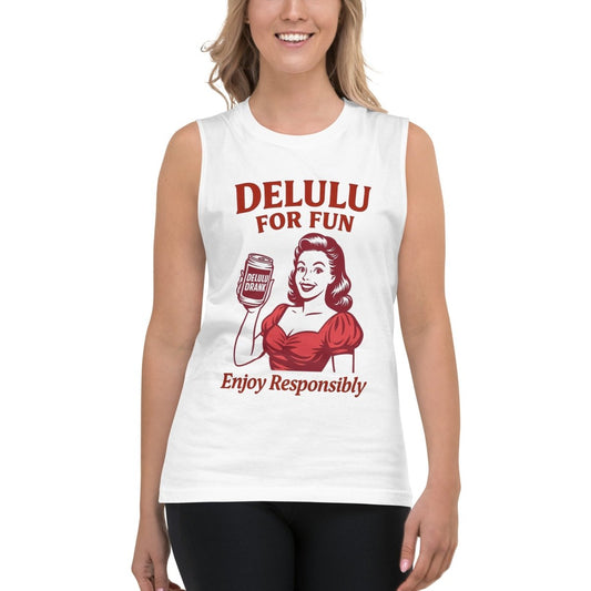 DeLulu For Fun - White Muscle Shirts - NuKrypton Tank Tops 8805043_10440