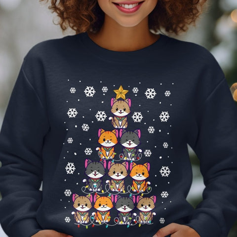 Feline Festivus Tree Holiday Sweatshirt