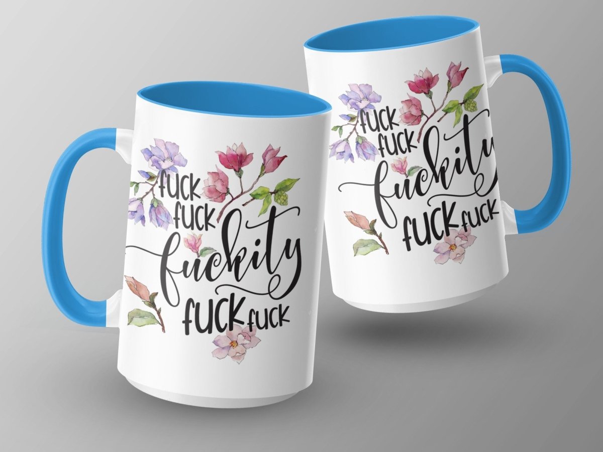 Floral F - words Frenzy - Not Your Grandma's Mugs - NuKrypton Coffee Mugs MD - 71360864