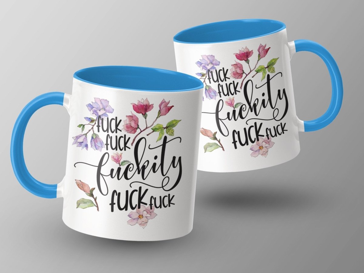 Floral F - words Frenzy - Not Your Grandma's Mugs - NuKrypton Coffee Mugs MD - 71360858