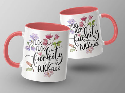 Floral F - words Frenzy - Not Your Grandma's Mugs - NuKrypton Coffee Mugs MD - 71360855