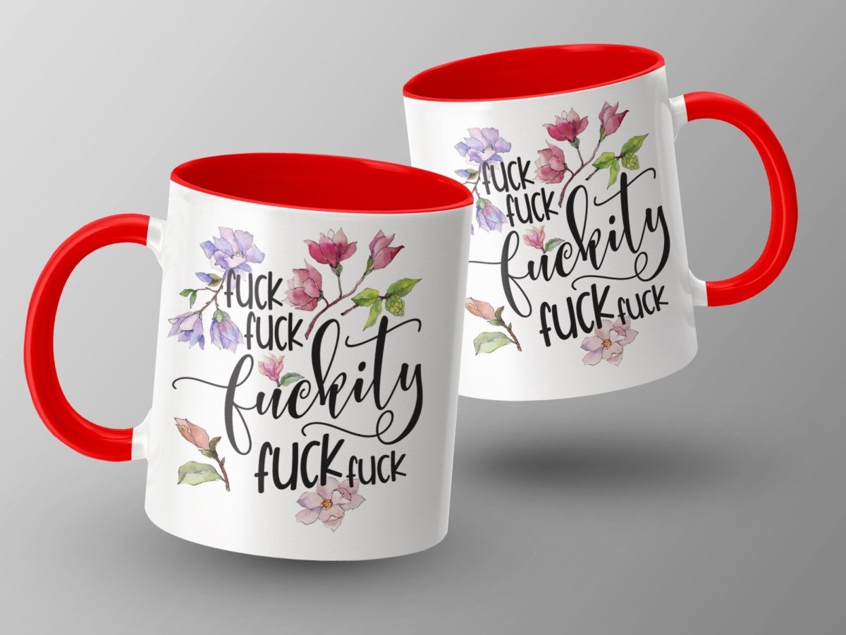 Floral F - words Frenzy - Not Your Grandma's Mugs - NuKrypton Coffee Mugs MD - 71360857