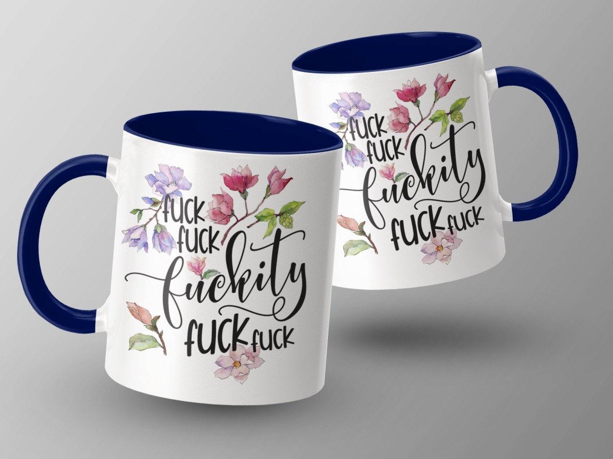 Floral F - words Frenzy - Not Your Grandma's Mugs - NuKrypton Coffee Mugs MD - 71360856