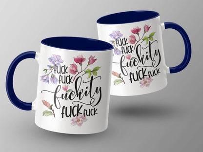 Floral F - words Frenzy - Not Your Grandma's Mugs - NuKrypton Coffee Mugs MD - 71360856