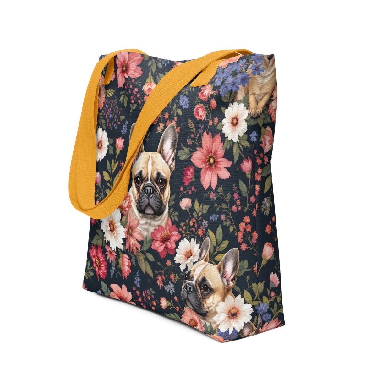 Floral Frenchie Parade Tote Bags - NuKrypton Tote Bags MD - 73054407