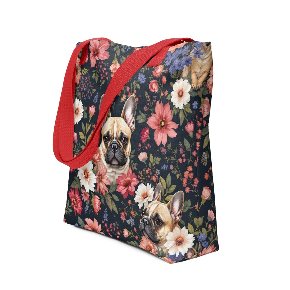 Floral Frenchie Parade Tote Bags - NuKrypton Tote Bags MD - 73054406