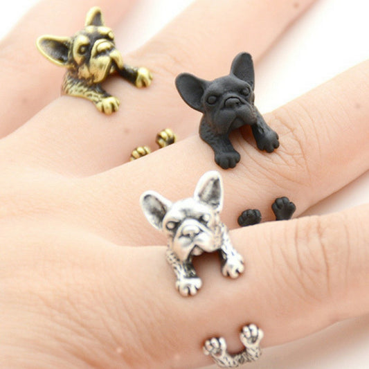 French Bulldog Ring - Wrap Ring - NuKrypton Rings