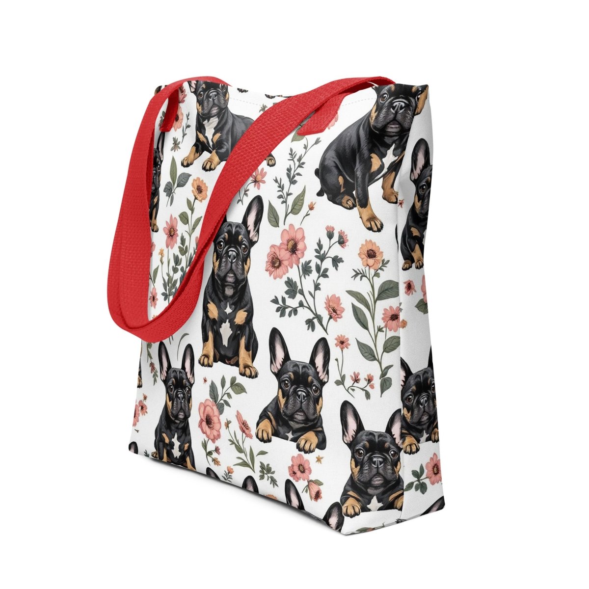 Frenchie Frenzy Flower Power Tote Bags - NuKrypton Tote Bags MD - 73054405