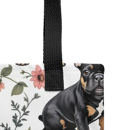 Frenchie Frenzy Flower Power Tote Bags - NuKrypton Tote Bags MD - 73054405