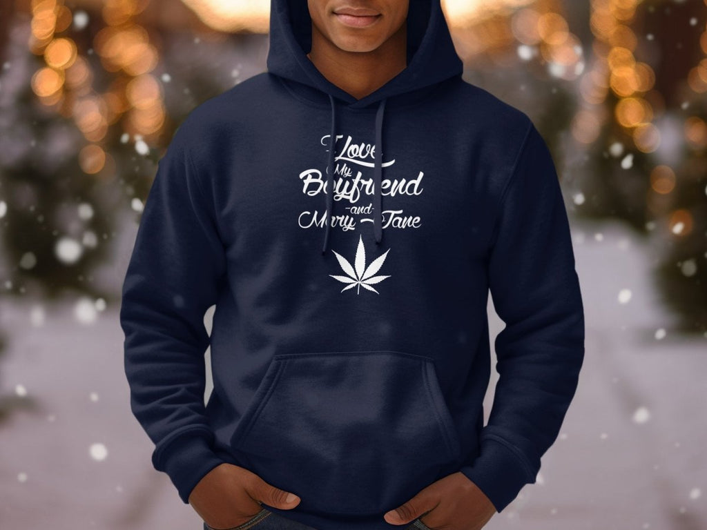 I Love My Boyfriend & Mary Jane - Stoner Hoodies - NuKrypton Hoodies MD - 73881735