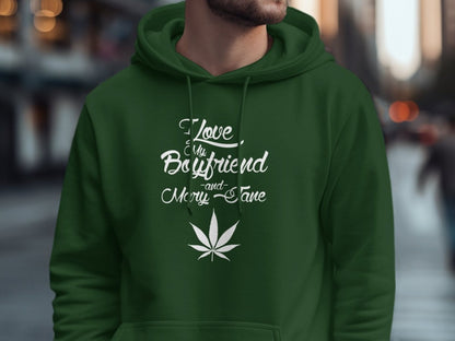 I Love My Boyfriend & Mary Jane - Stoner Hoodies - NuKrypton Hoodies MD - 73881729