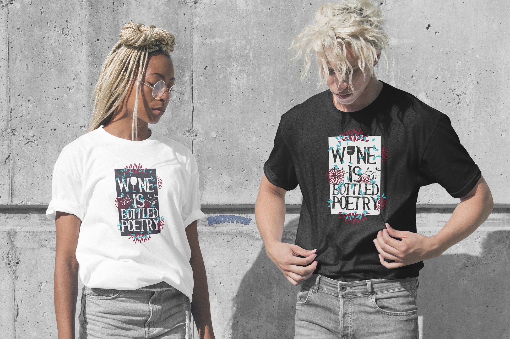 Wine is Bottled Poetry T-Shirt - Funny NuKrypton T-Shirts