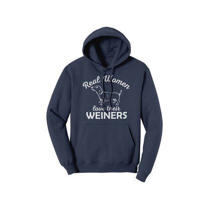 Women & Their Weiners - Navy Dog Mom Hoodie - NuKrypton Hoodies