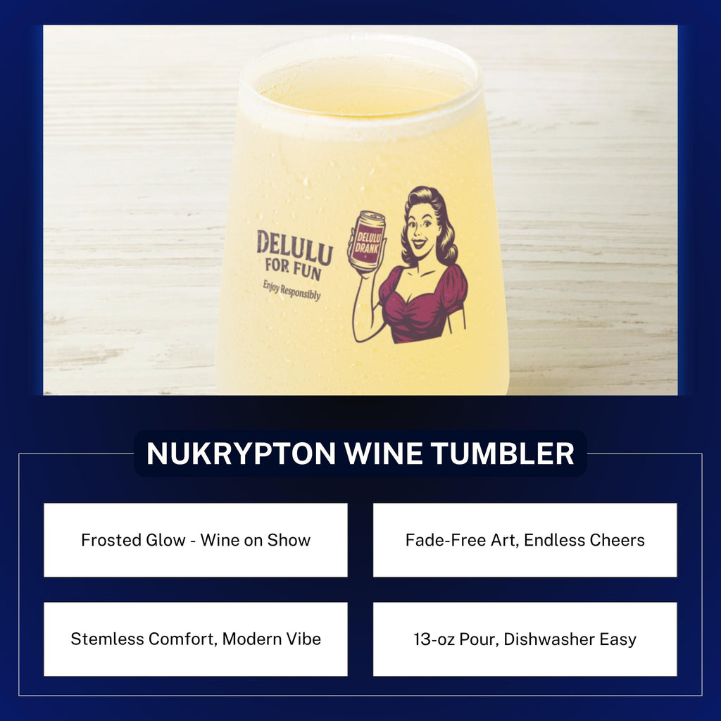 DeLulu For Fun - Frosted Wine Tumbler 13oz