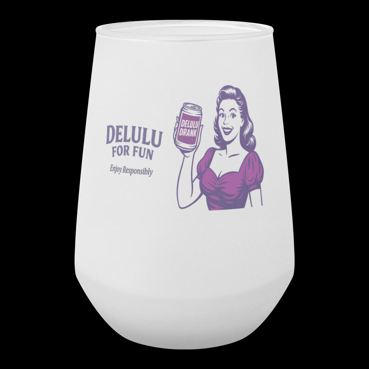 DeLulu For Fun - Frosted Wine Tumbler 13oz