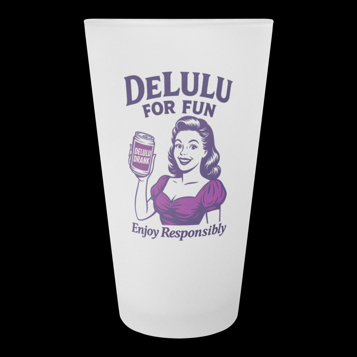 DeLulu For Fun - Frosted Pint Glass 16oz