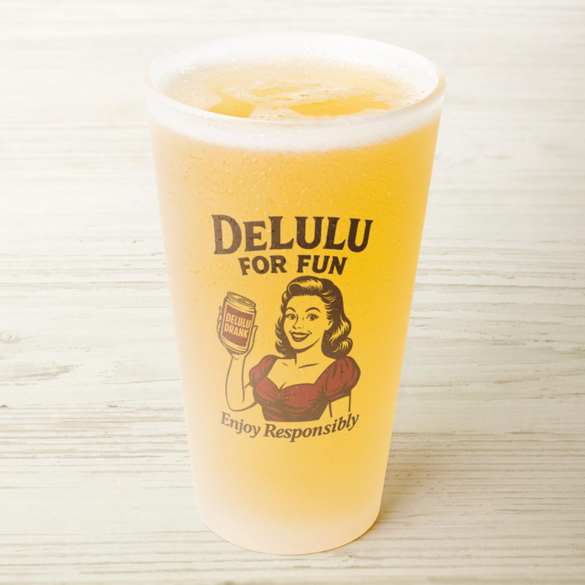 DeLulu For Fun - Frosted Pint Glass 16oz