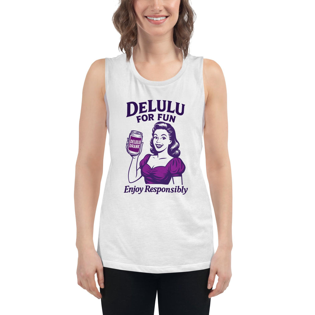 DeLulu For Fun - White Muscle Shirts