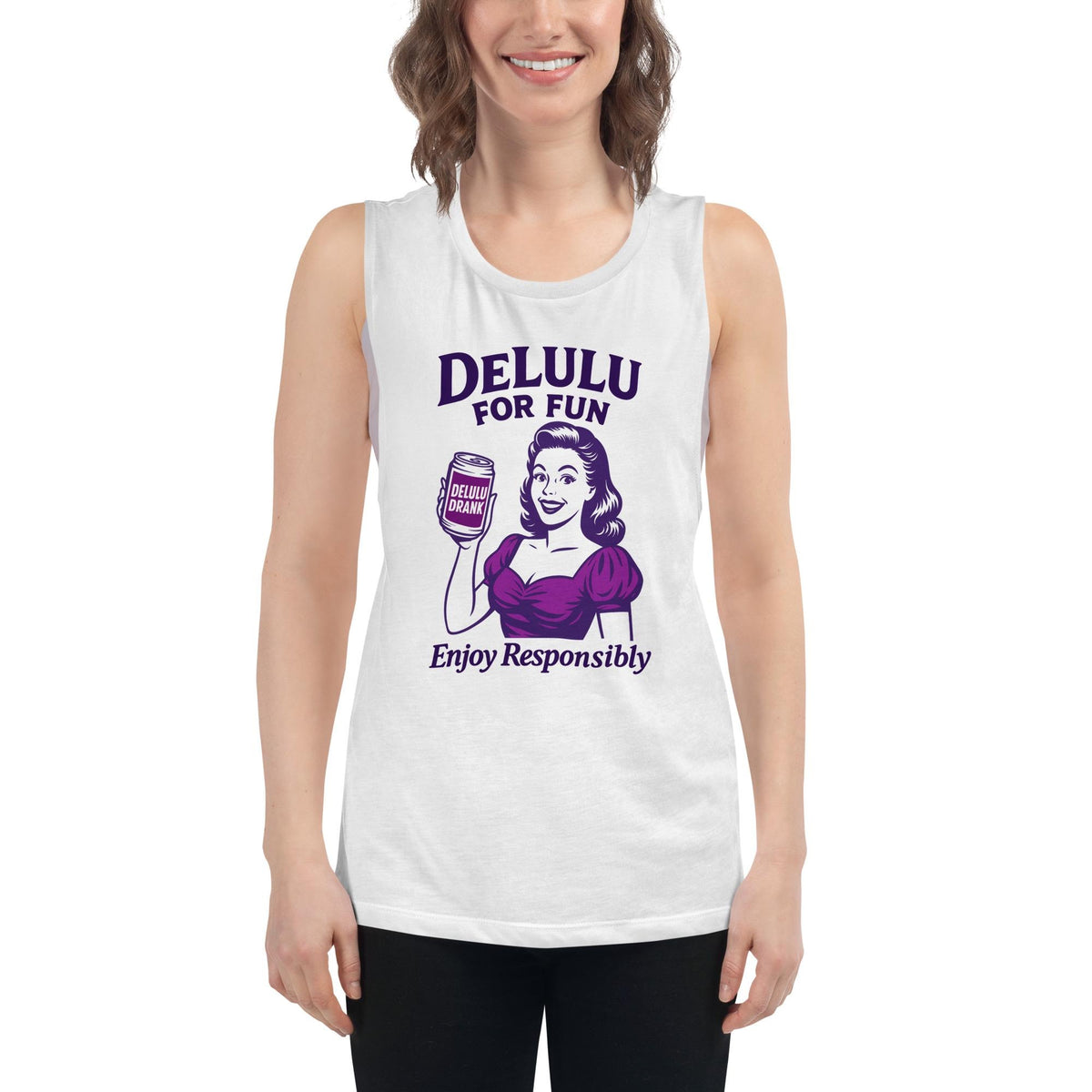 DeLulu For Fun - White Muscle Shirts