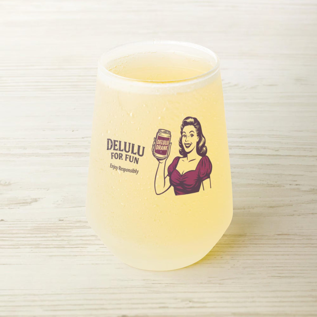 DeLulu For Fun - Frosted Wine Tumbler 13oz