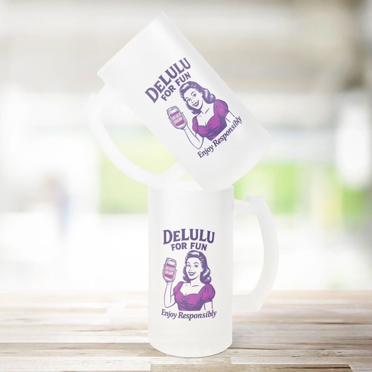 DeLulu For Fun - Frosted Beer Stein 16oz