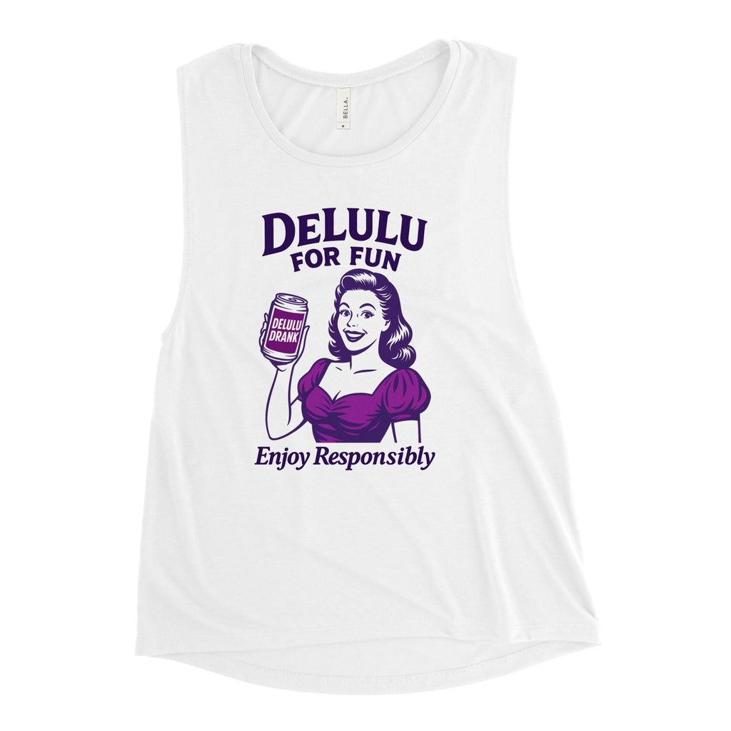 DeLulu For Fun - White Muscle Shirts