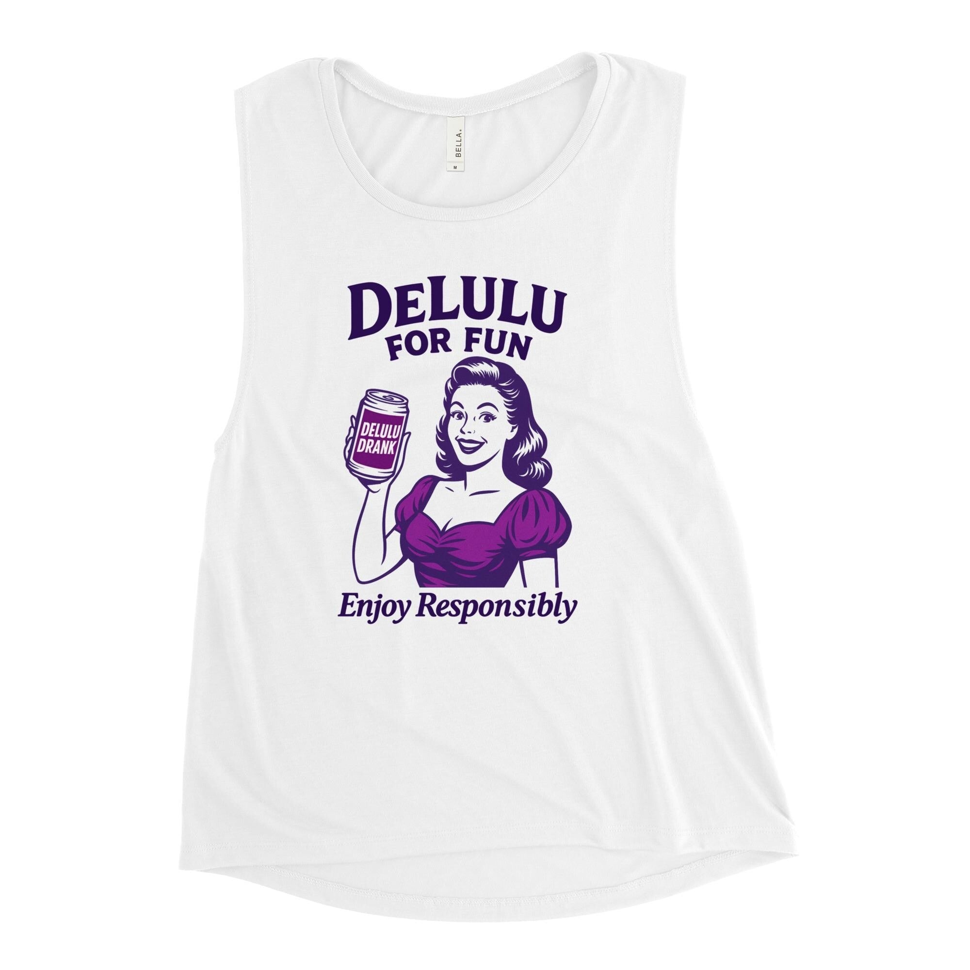 DeLulu For Fun - White Muscle Shirts