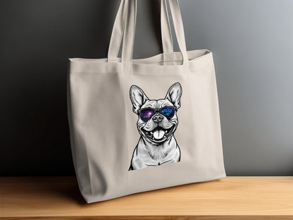 Intergalactic French Bulldog in Shades Tote Bags - NuKrypton Tote Bags MD - 73054366