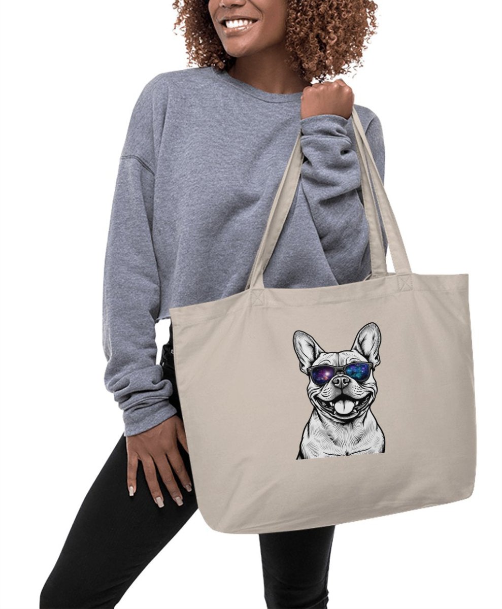 Intergalactic French Bulldog in Shades Tote Bags - NuKrypton Tote Bags 467681