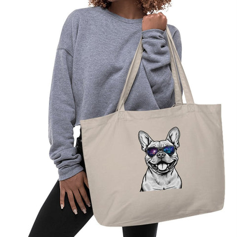 Intergalactic French Bulldog in Shades Tote Bags