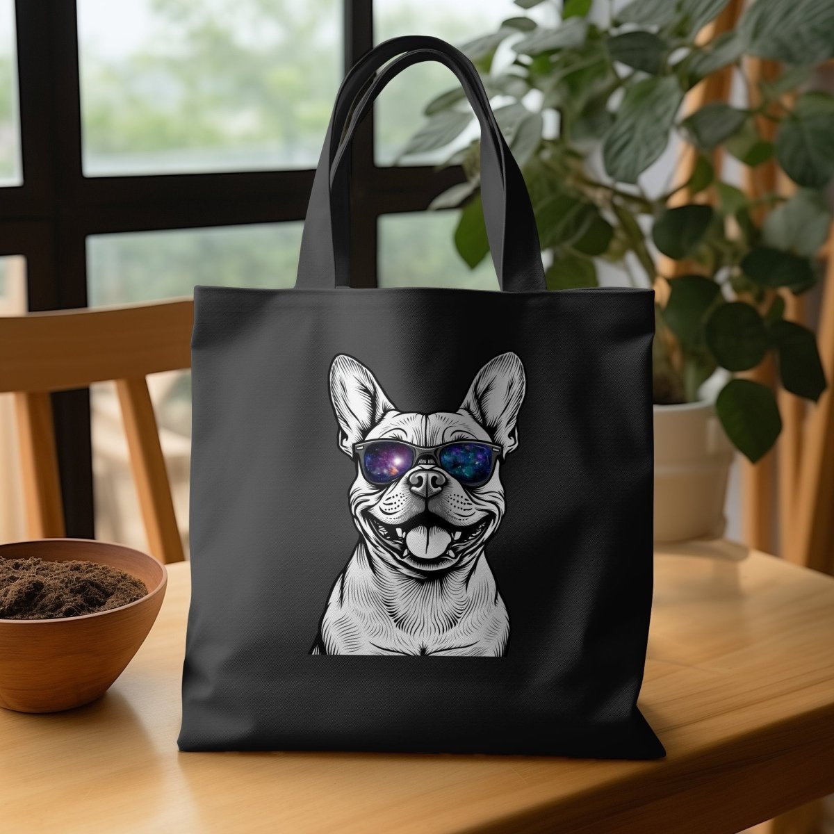 Intergalactic French Bulldog in Shades Tote Bags - NuKrypton Tote Bags MD - 73054367