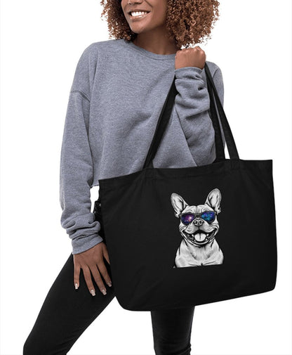 Intergalactic French Bulldog in Shades Tote Bags - NuKrypton Tote Bags 165467