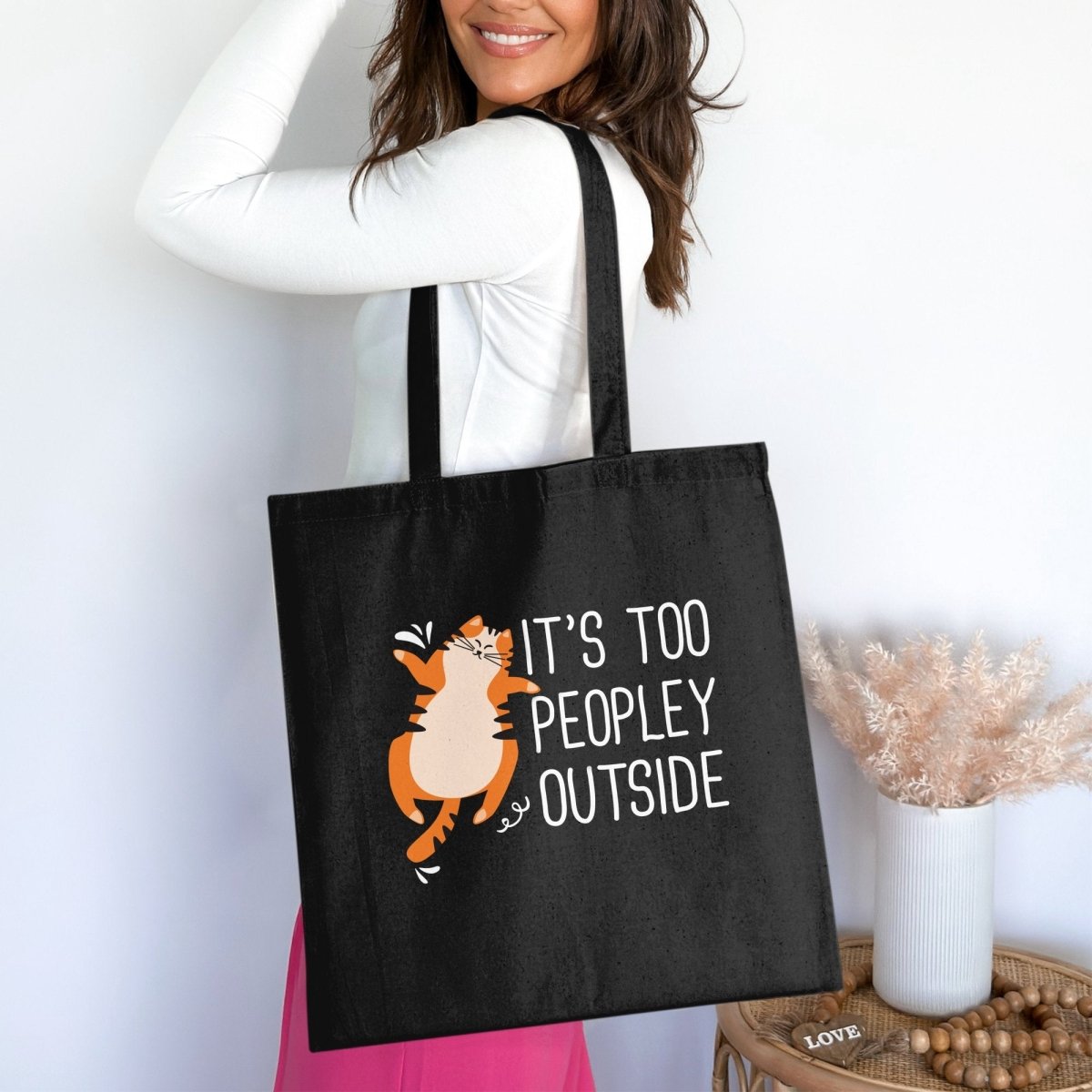 It's Too Peopley Outside Cat Lover Tote Bags - NuKrypton Tote Bags 165467