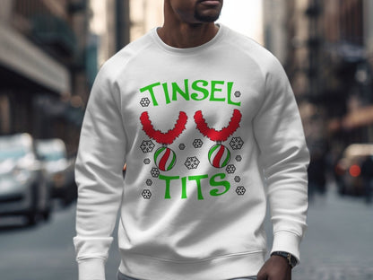 Jingle All the Way with Tinsel Tits Sweatshirt - NuKrypton Sweatshirt MD - 71969602