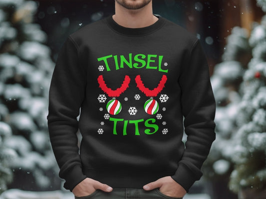 Jingle All the Way with Tinsel Tits Sweatshirt - NuKrypton Sweatshirt MD - 71969602