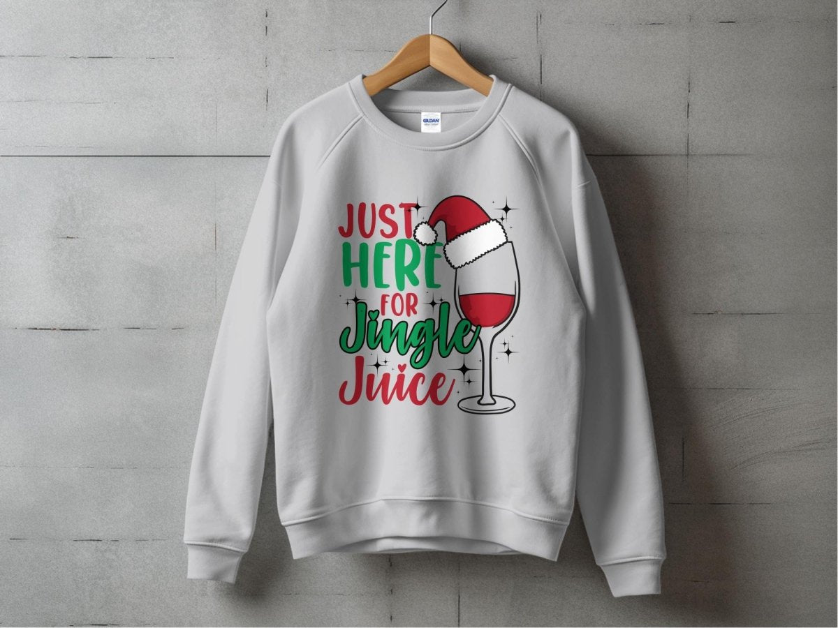 Just Here for Jingle Juice Christmas Party Sweatshirt - NuKrypton Sweatshirt MD - 71969878