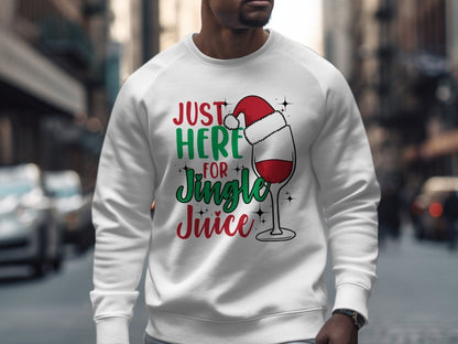 Just Here for Jingle Juice Christmas Party Sweatshirt - NuKrypton Sweatshirt MD - 71969842