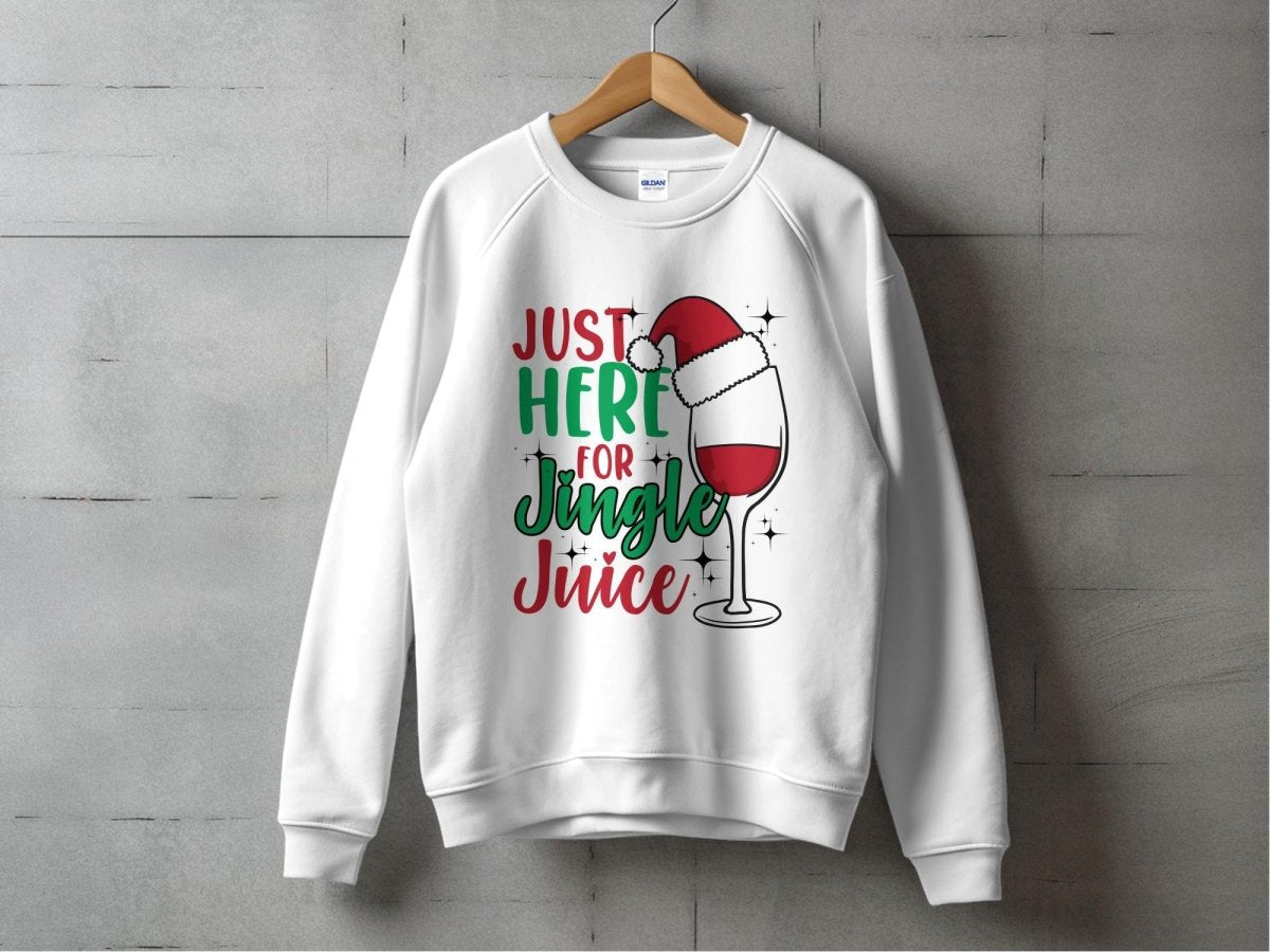 Just Here for Jingle Juice Christmas Party Sweatshirt - NuKrypton Sweatshirt MD - 71969884