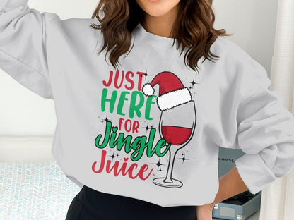 Just Here for Jingle Juice Christmas Party Sweatshirt - NuKrypton Sweatshirt MD - 71969860