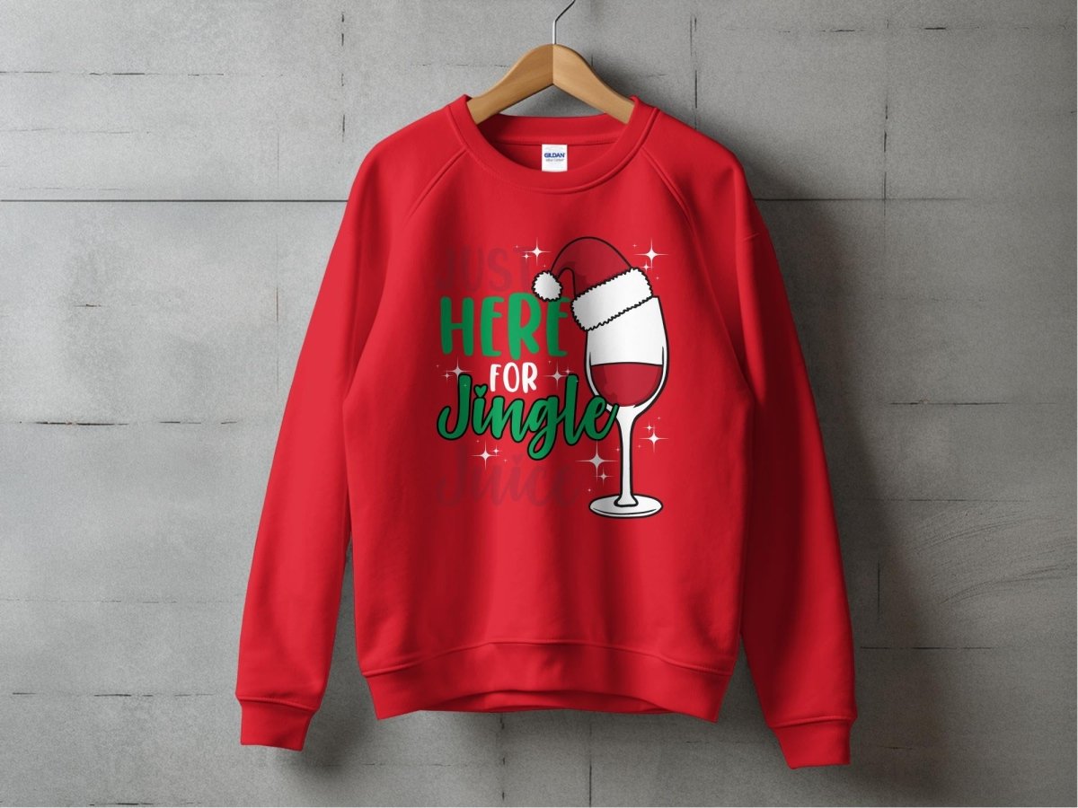 Just Here for Jingle Juice Christmas Party Sweatshirt - NuKrypton Sweatshirt MD - 71969866