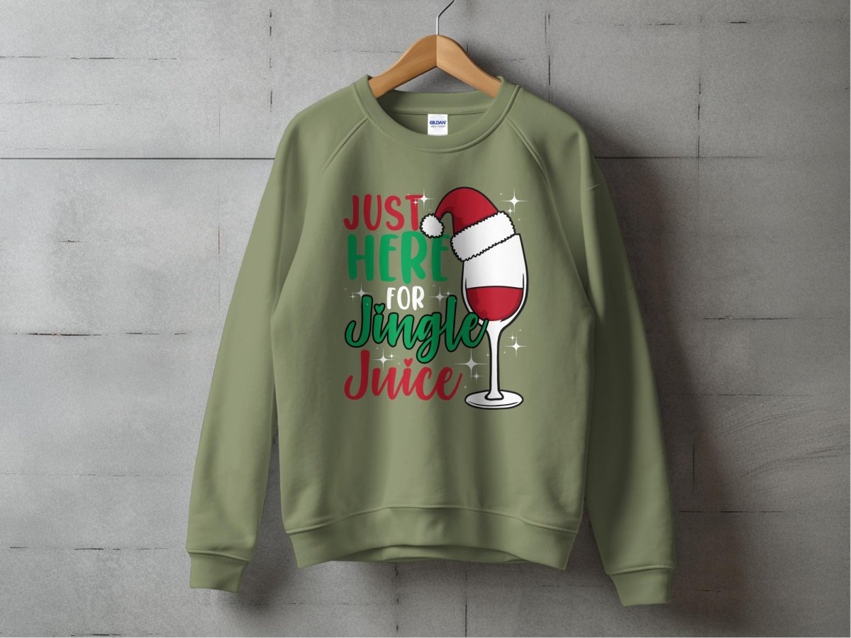 Just Here for Jingle Juice Christmas Party Sweatshirt - NuKrypton Sweatshirt MD - 71969854