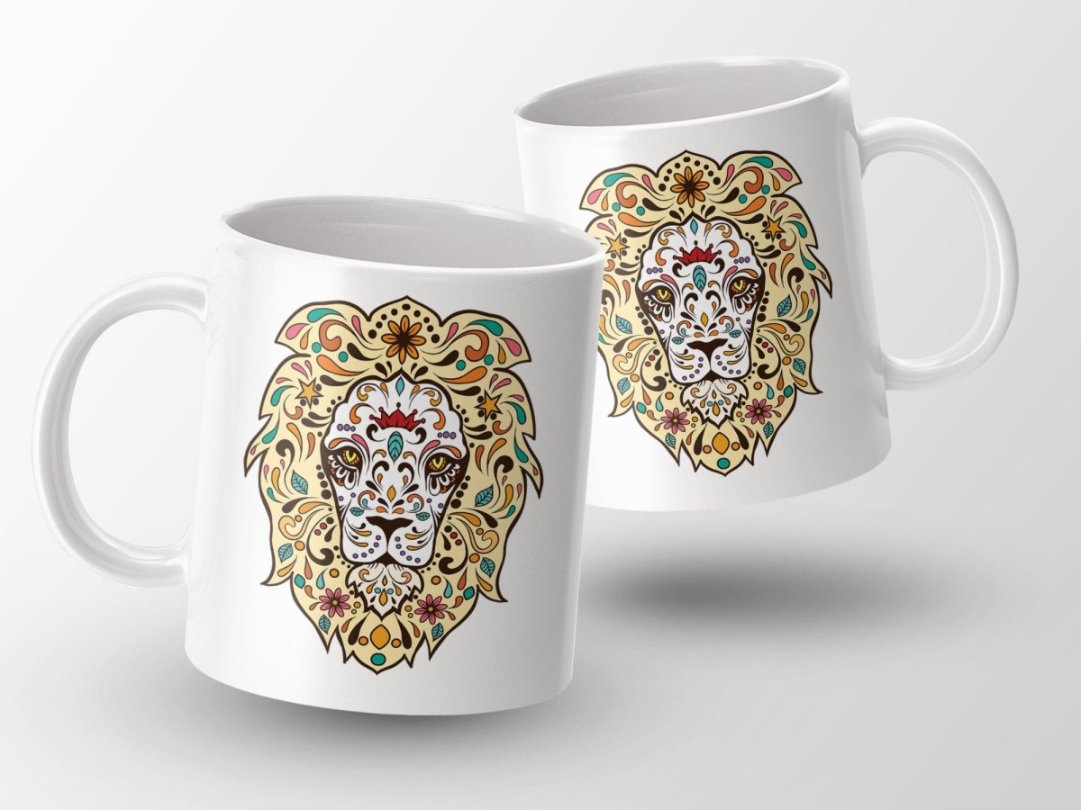 Lion's Head Sugar Skull Mug - NuKrypton Coffee Mugs