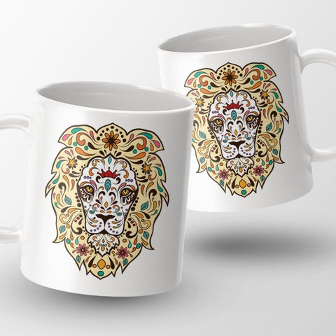 Lion's Head Sugar Skull Mug