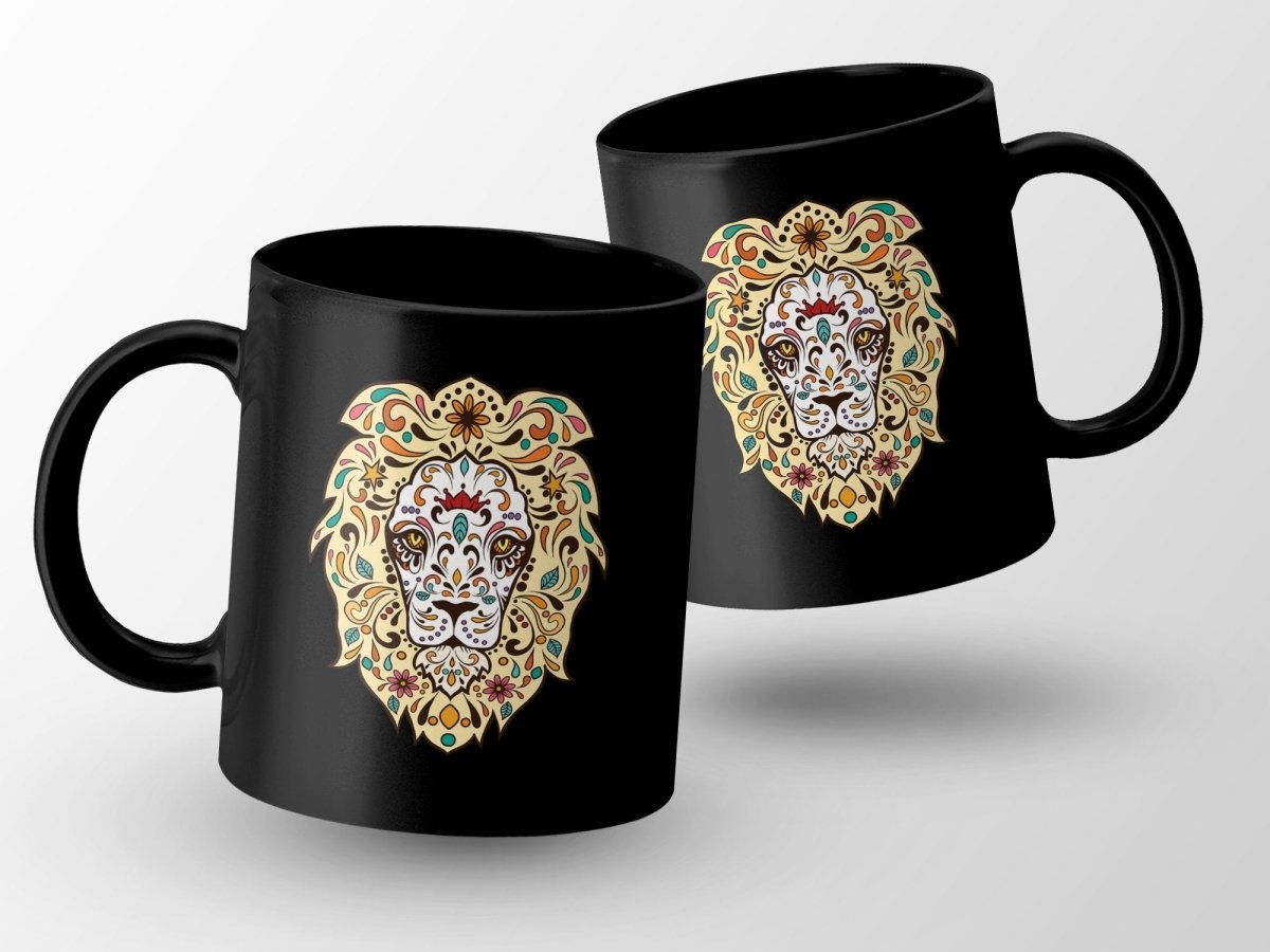 Lion's Head Sugar Skull Mug - NuKrypton Coffee Mugs