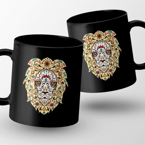 Lion's Head Sugar Skull Mug